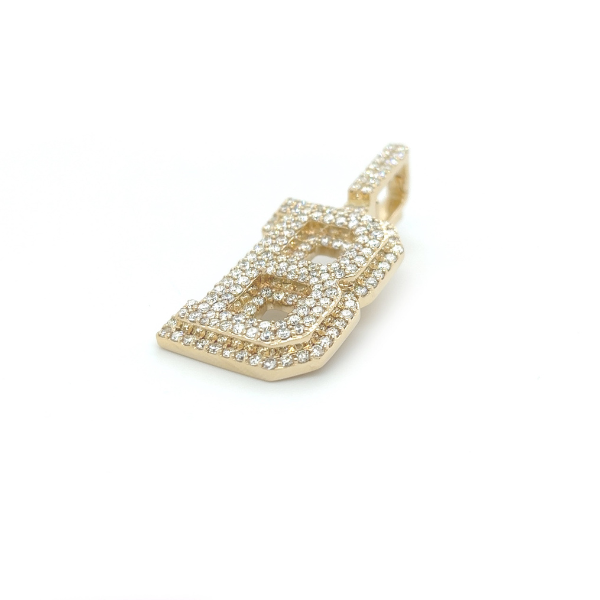 3.8 CT Moissanite Iced Out Letter B Pendant