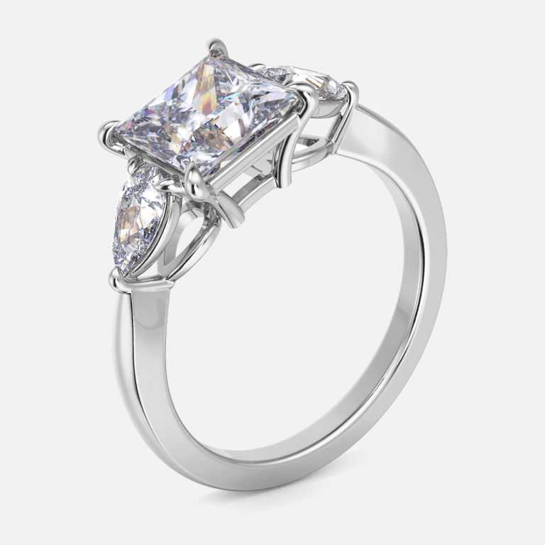 Tierney Princess Three Stone Moissanite Engagement Ring