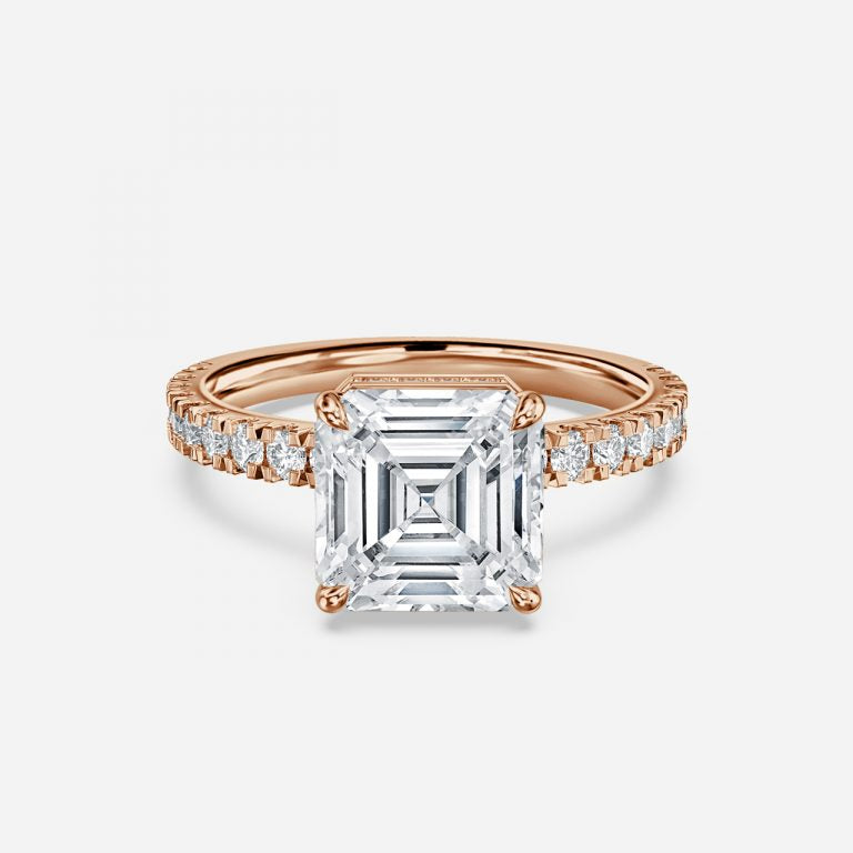 Leandra Asscher Hidden Halo Moissanite Engagement Ring