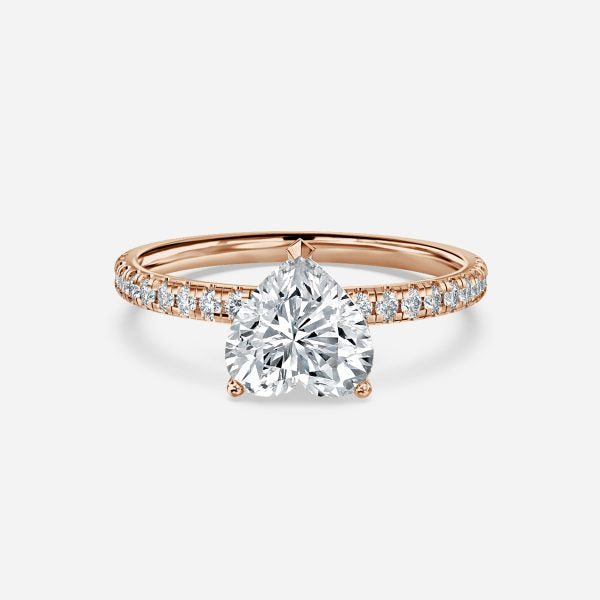 Yati Heart Diamond Band Moissanite Engagement Ring