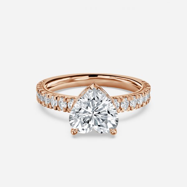 Leandra Heart Hidden Halo Moissanite Engagement Ring