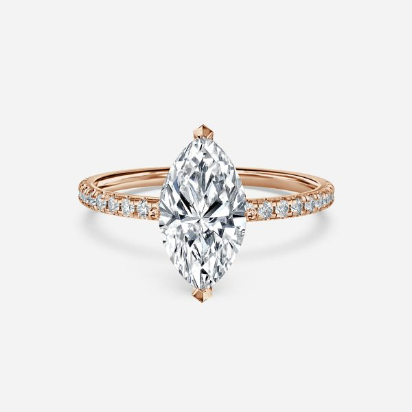 Yati Marquise Diamond Band Moissanite Engagement Ring