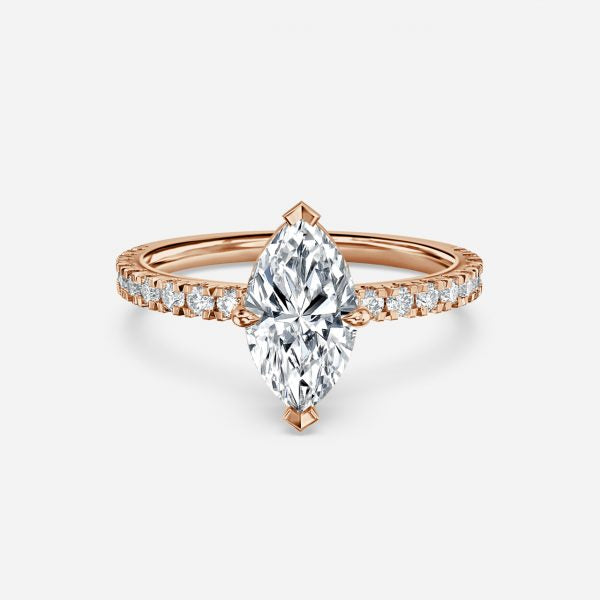 Leandra Marquise Hidden Halo Moissanite Engagement Ring