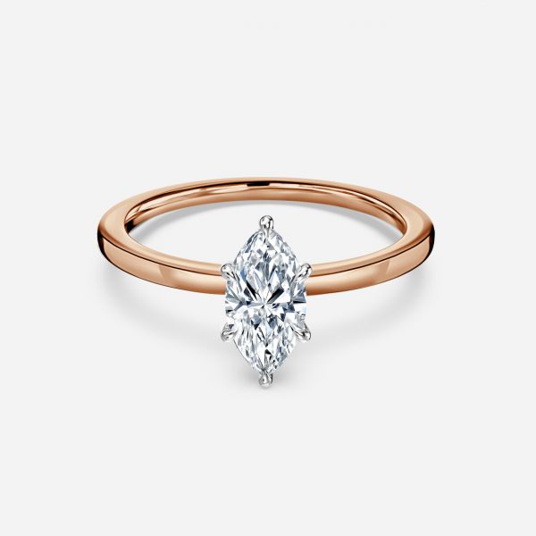 Kalista Marquise Solitaire Moissanite Engagement Ring