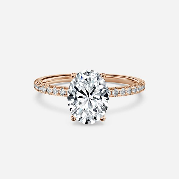 Yati Oval Diamond Band Moissanite Engagement Ring