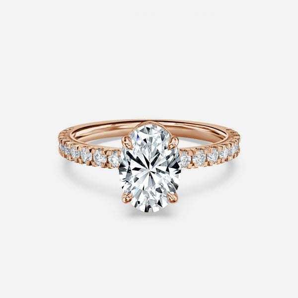 Leandra Oval Hidden Halo Moissanite Engagement Ring