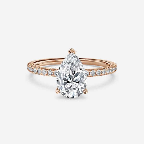 Yati Pear Diamond Band Moissanite Engagement Ring