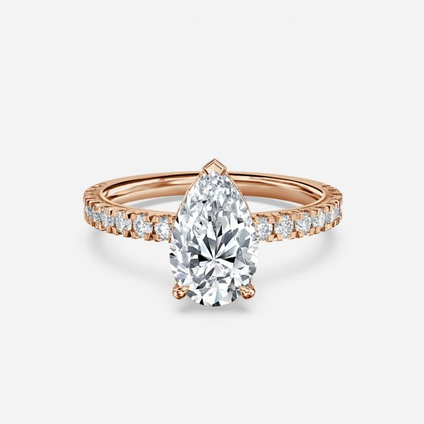 Leandra Pear Hidden Halo Moissanite Engagement Ring