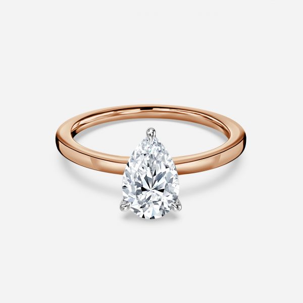 Kalista Pear Two Tone Solitaire Moissanite Engagement Ring