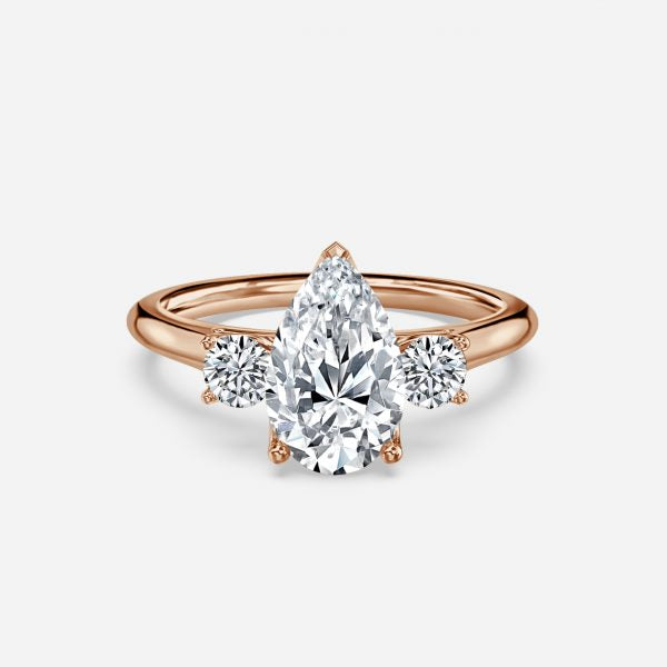 Myra Pear Three Stone Moissanite Engagement Ring