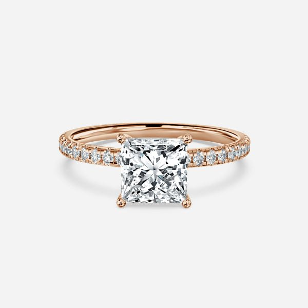 Yati Princess Diamond Band Moissanite Engagement Ring