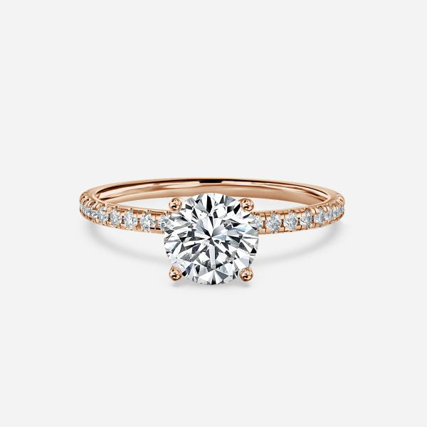 Yati Round Diamond Band Moissanite Engagement Ring