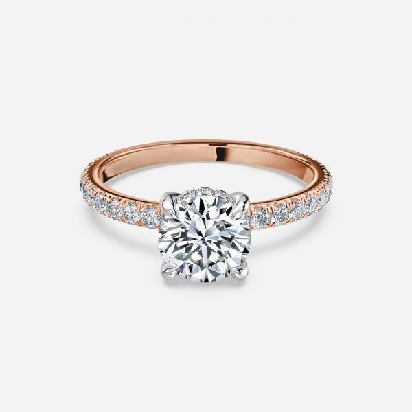 Norah Round Hidden Halo Moissanite Engagement Ring