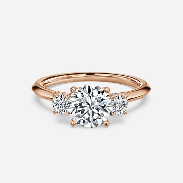 Elspeth Round Three Stone Moissanite Engagement Ring