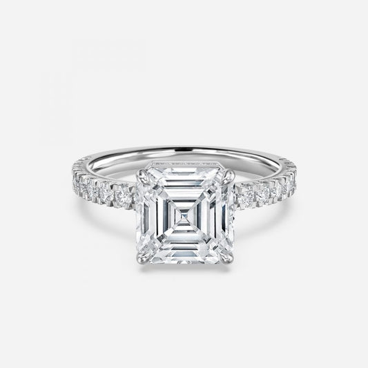 Leandra Asscher Hidden Halo Moissanite Engagement Ring