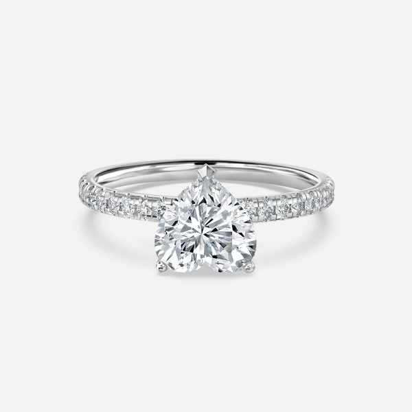 Yati Heart Diamond Band Moissanite Engagement Ring