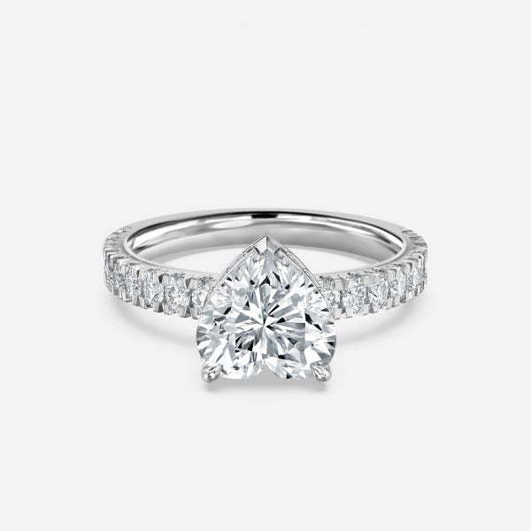 Leandra Heart Hidden Halo Moissanite Engagement Ring