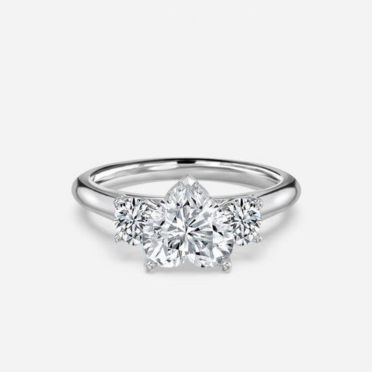 Myra Heart Three Stone Moissanite Engagement Ring