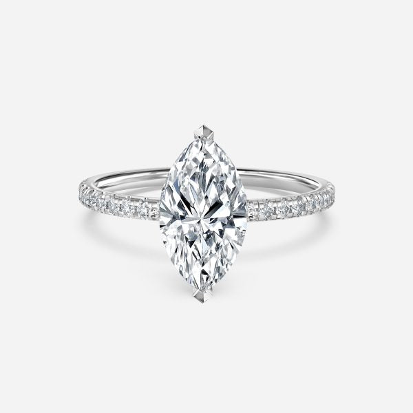 Yati Marquise Diamond Band Moissanite Engagement Ring