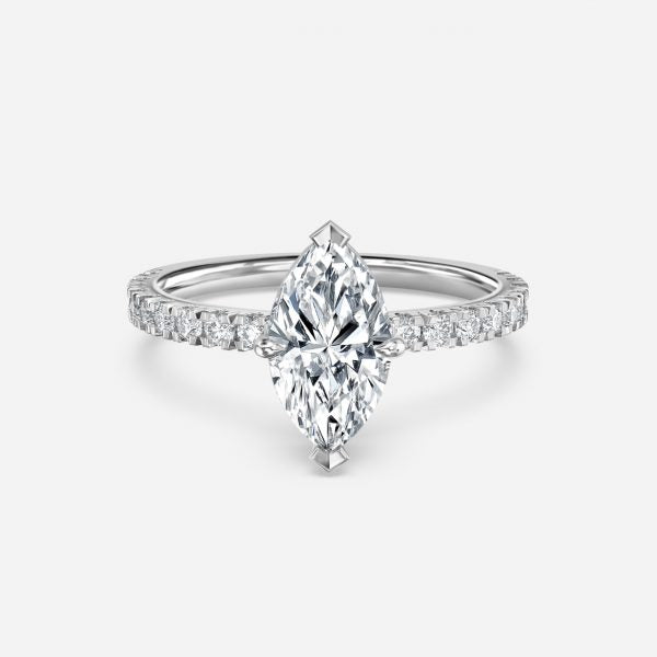 Leandra Marquise Hidden Halo Moissanite Engagement Ring