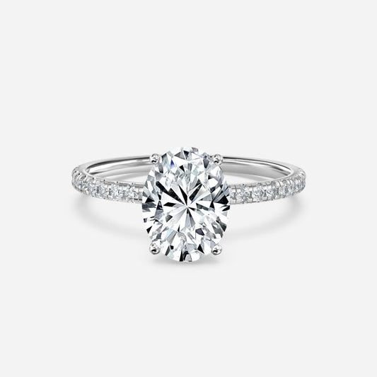 Yati Oval Diamond Band Moissanite Engagement Ring