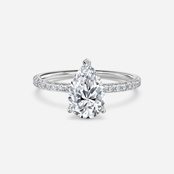 Yati Pear Diamond Band Moissanite Engagement Ring