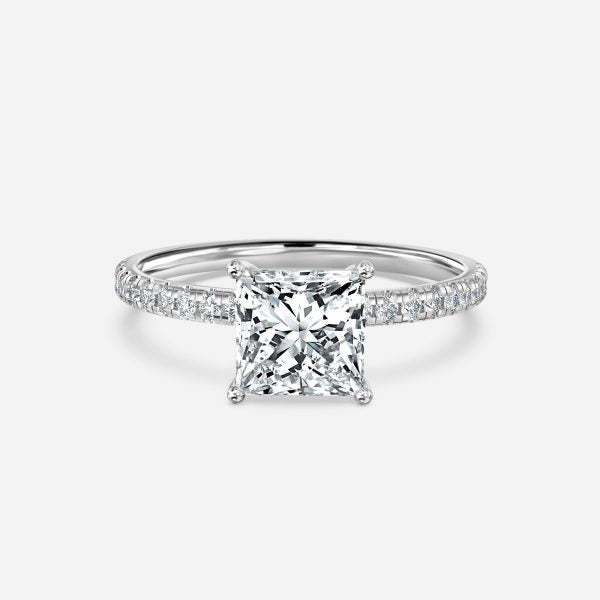 Yati Princess Diamond Band Moissanite Engagement Ring