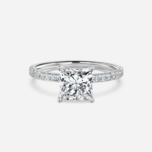 Yati Princess Diamond Band Moissanite Engagement Ring