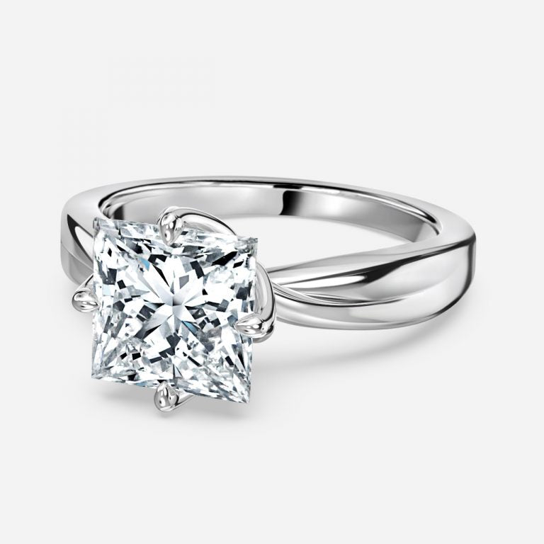 Noelle Princess Solitaire Moissanite Engagement Ring