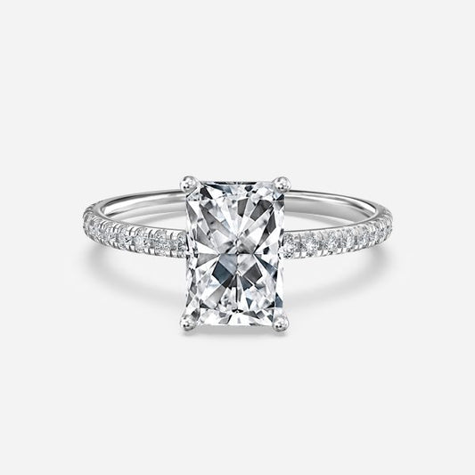 Maeve Radiant Diamond Band Moissanite Engagement Ring