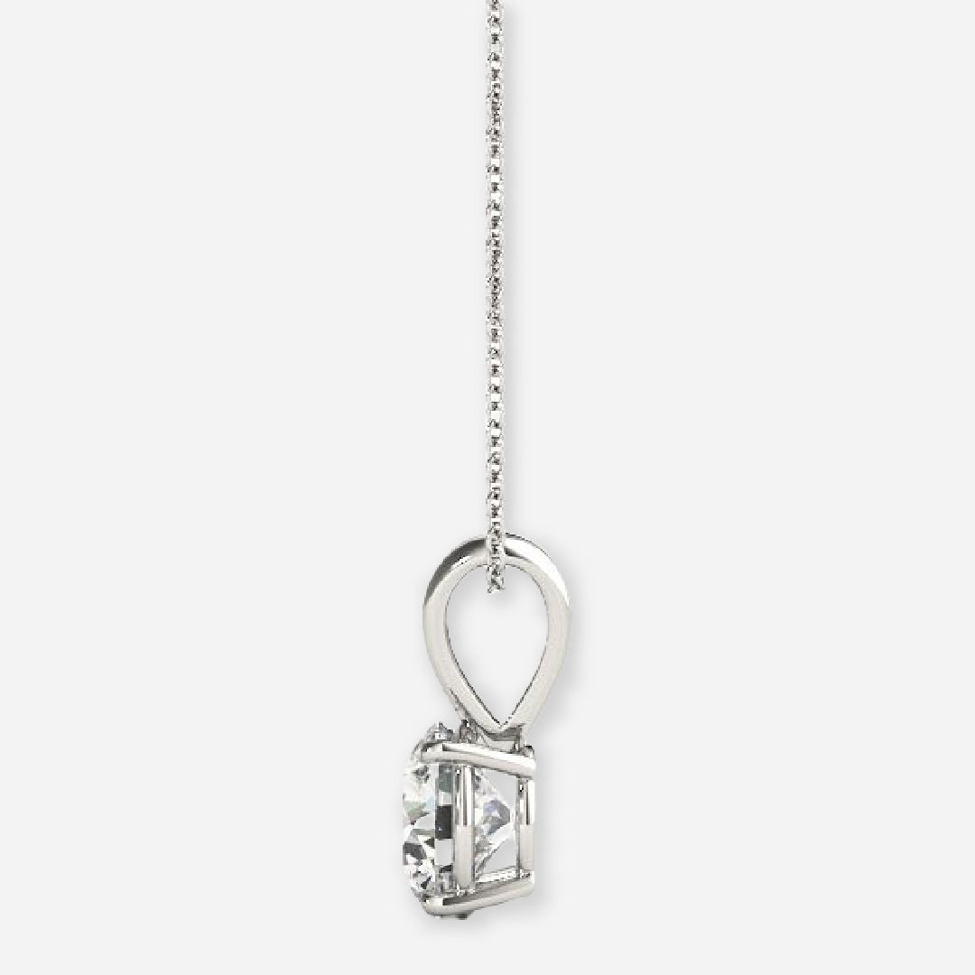 Round Cut Four Prong Solitaire Pendant