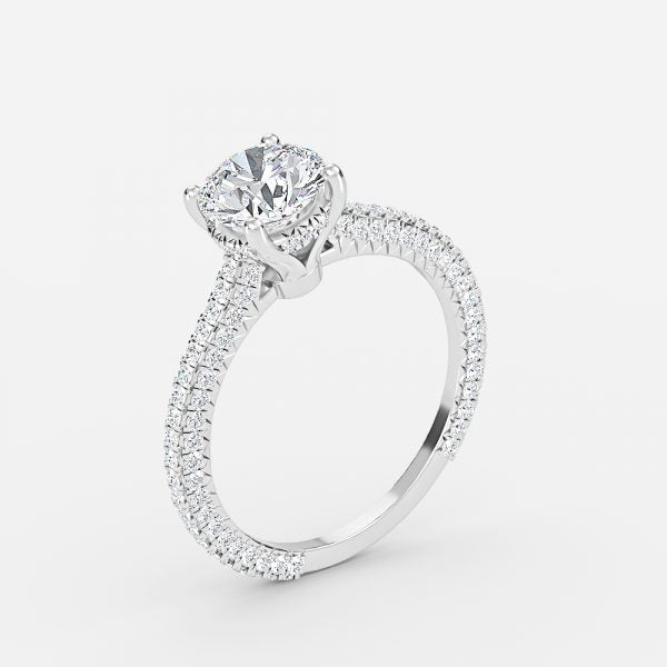 Kalaya Round Hidden Halo Moissanite Engagement Ring