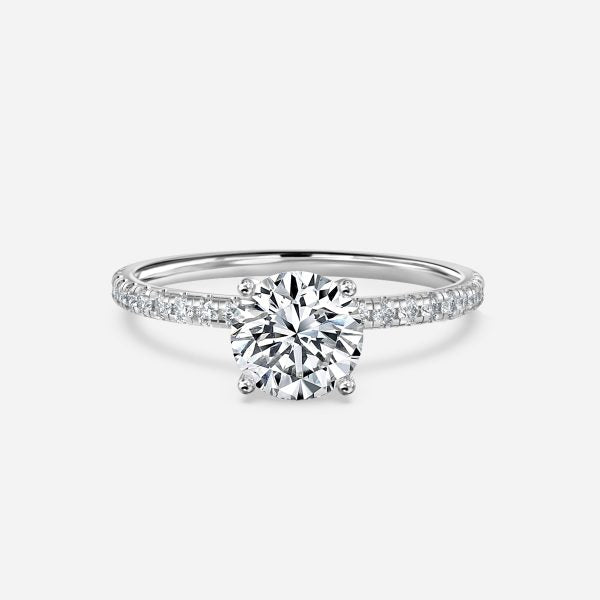 Yati Round Diamond Band Moissanite Engagement Ring