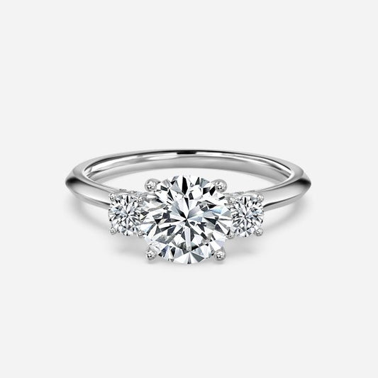 Elspeth Round Three Stone Moissanite Engagement Ring