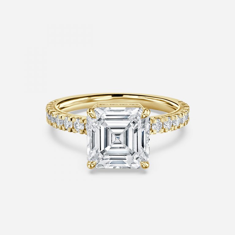 Leandra Asscher Hidden Halo Moissanite Engagement Ring