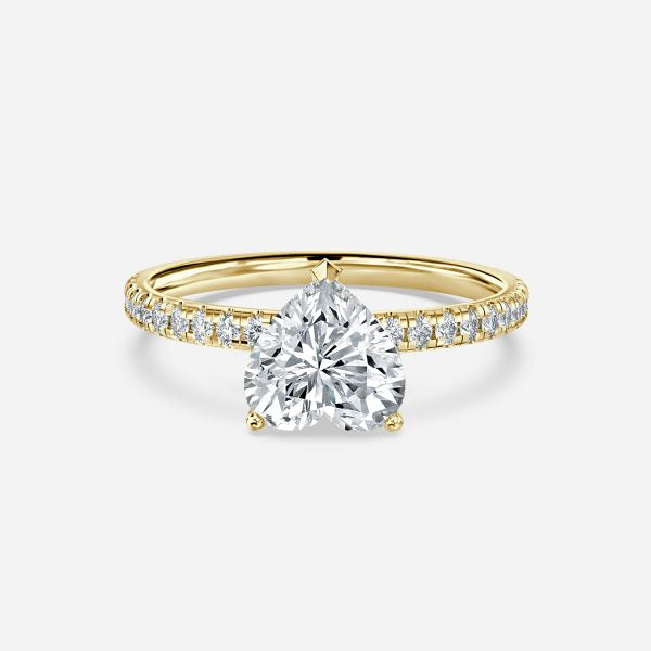 Yati Heart Diamond Band Moissanite Engagement Ring