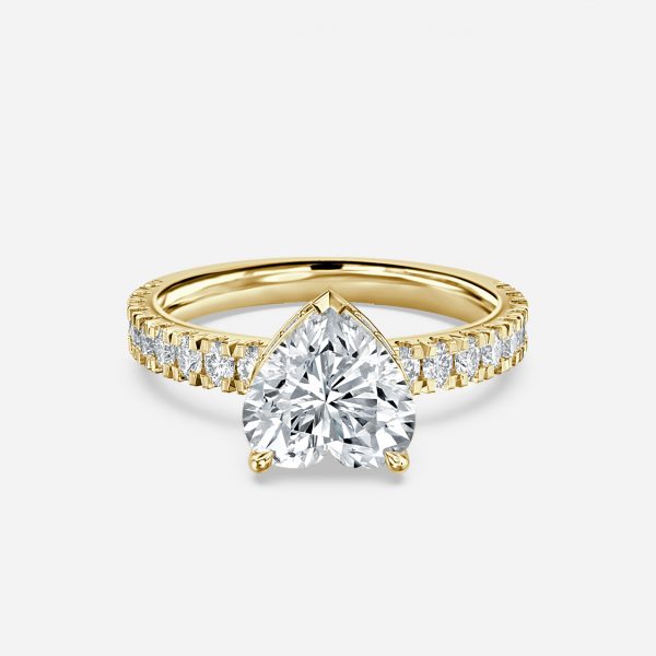 Leandra Heart Hidden Halo Moissanite Engagement Ring