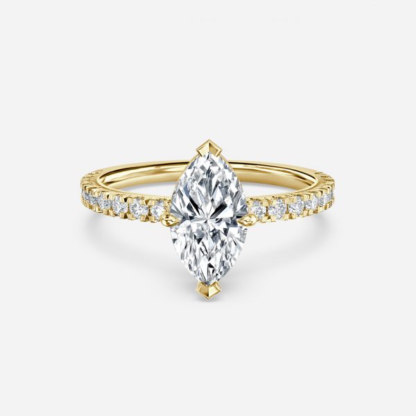 Leandra Marquise Hidden Halo Moissanite Engagement Ring