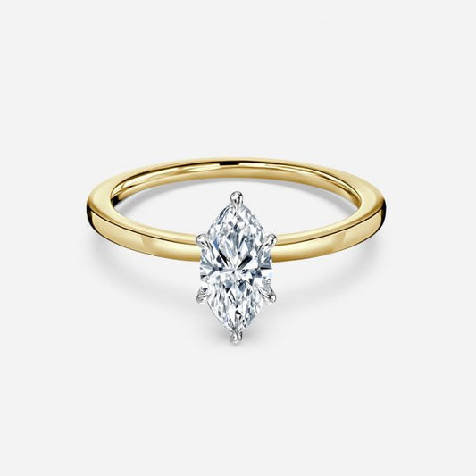 Kalista Marquise Solitaire Moissanite Engagement Ring