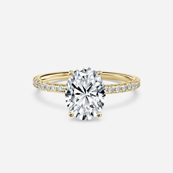 Yati Oval Diamond Band Moissanite Engagement Ring