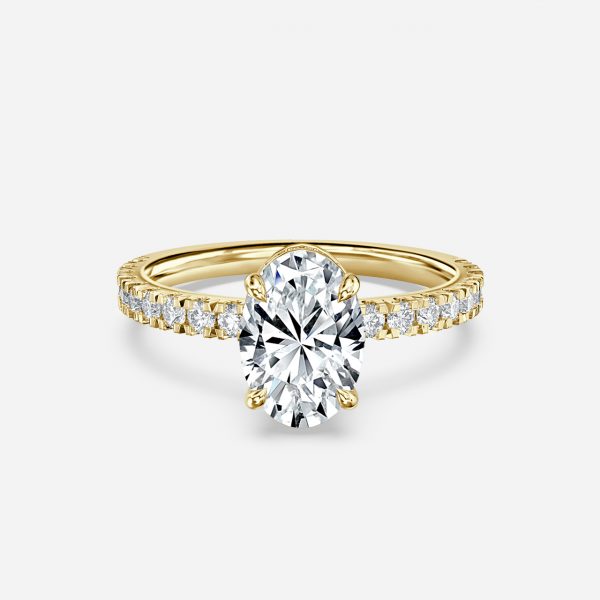 Leandra Oval Hidden Halo Moissanite Engagement Ring