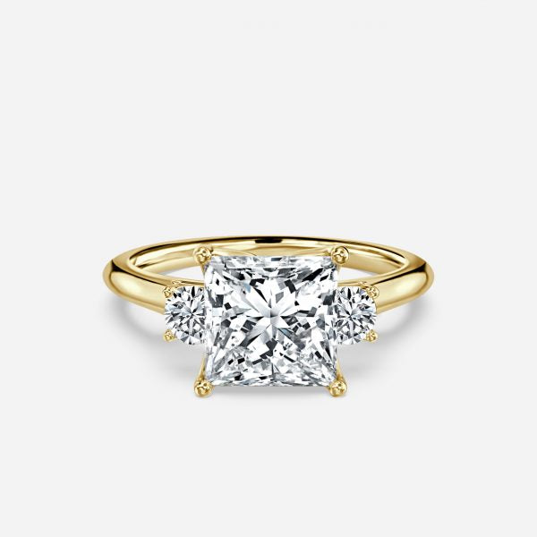 Myra Princess Three Stone Moissanite Engagement Ring