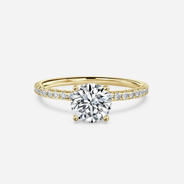 Yati Round Diamond Band Moissanite Engagement Ring