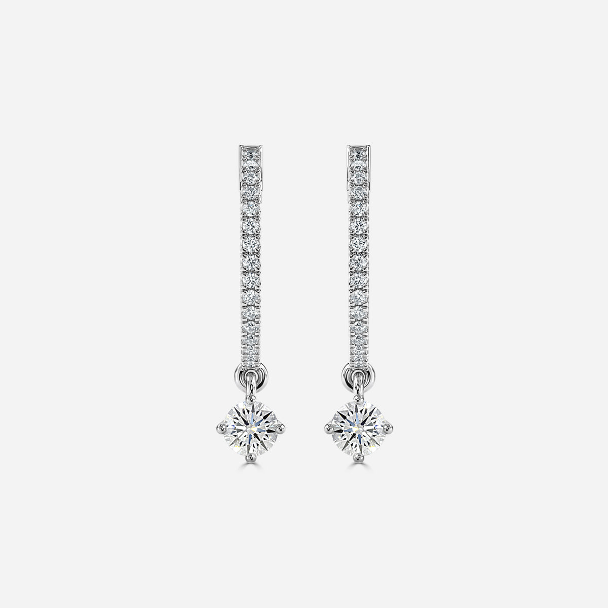 Sia Round Moissanite Hoop Earrings