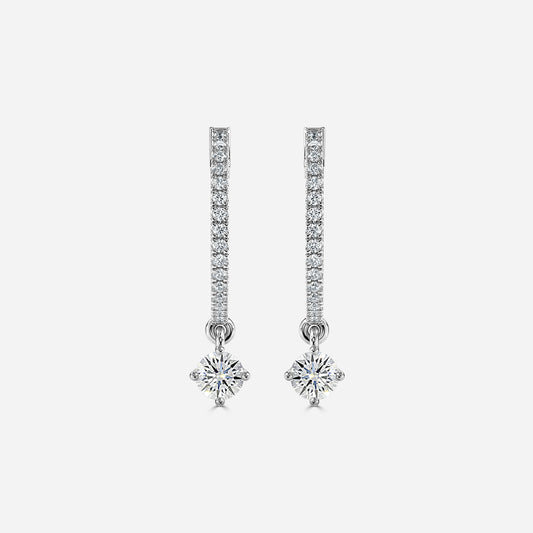 Sia Round Moissanite Hoop Earrings