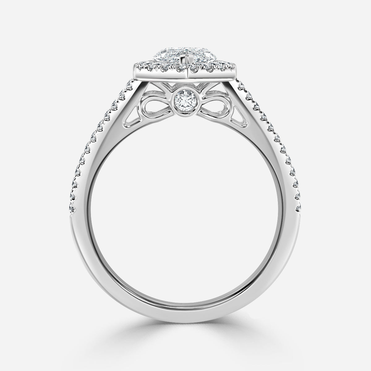 Ember Marquise Diamond Halo Moissanite Engagement Ring