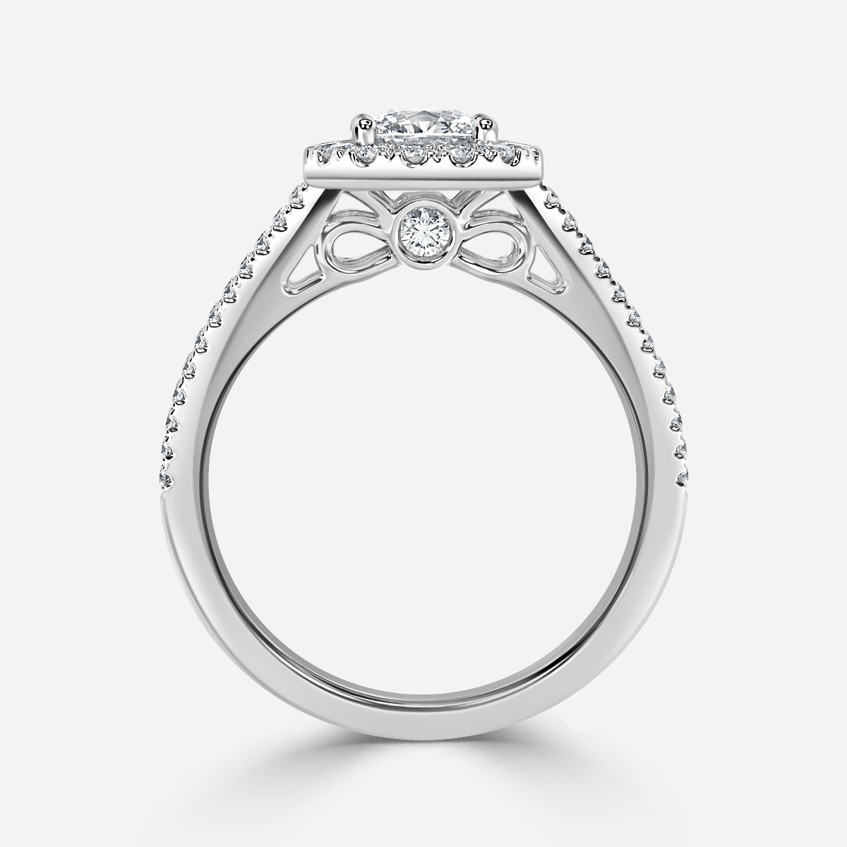 Ember Cushion Halo Moissanite Engagement Ring