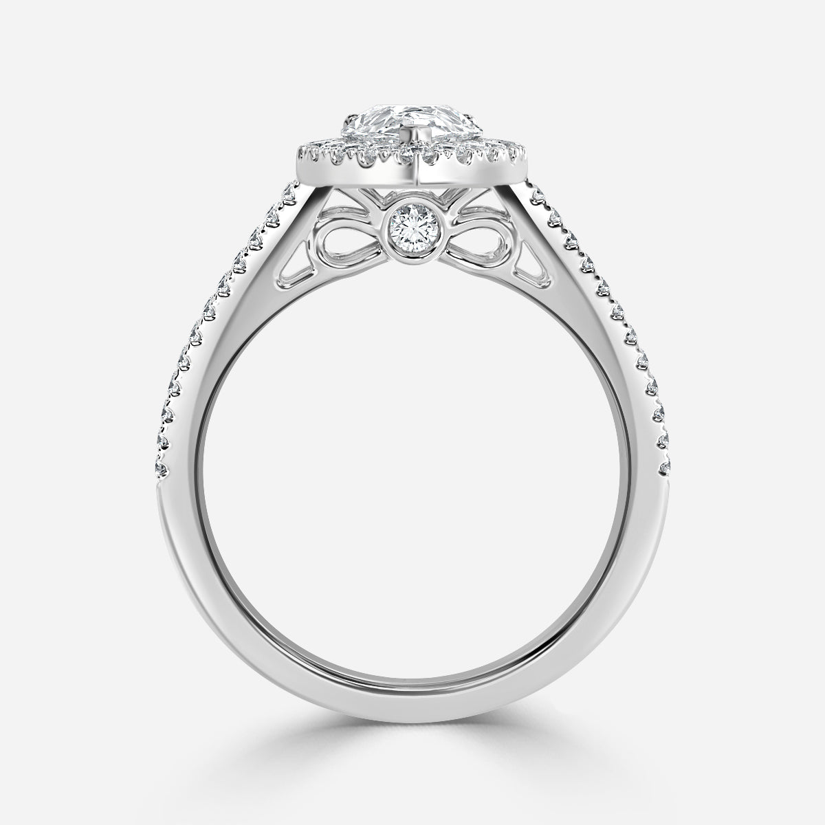 Ember Pear Halo Moissanite Engagement Ring