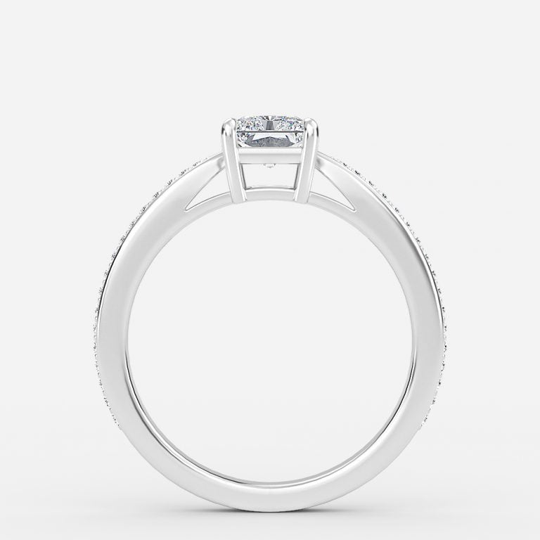 Isolde Radiant Diamond Band Moissanite Engagement Ring