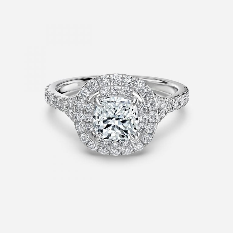 Afton Cushion Halo Moissanite Engagement Ring